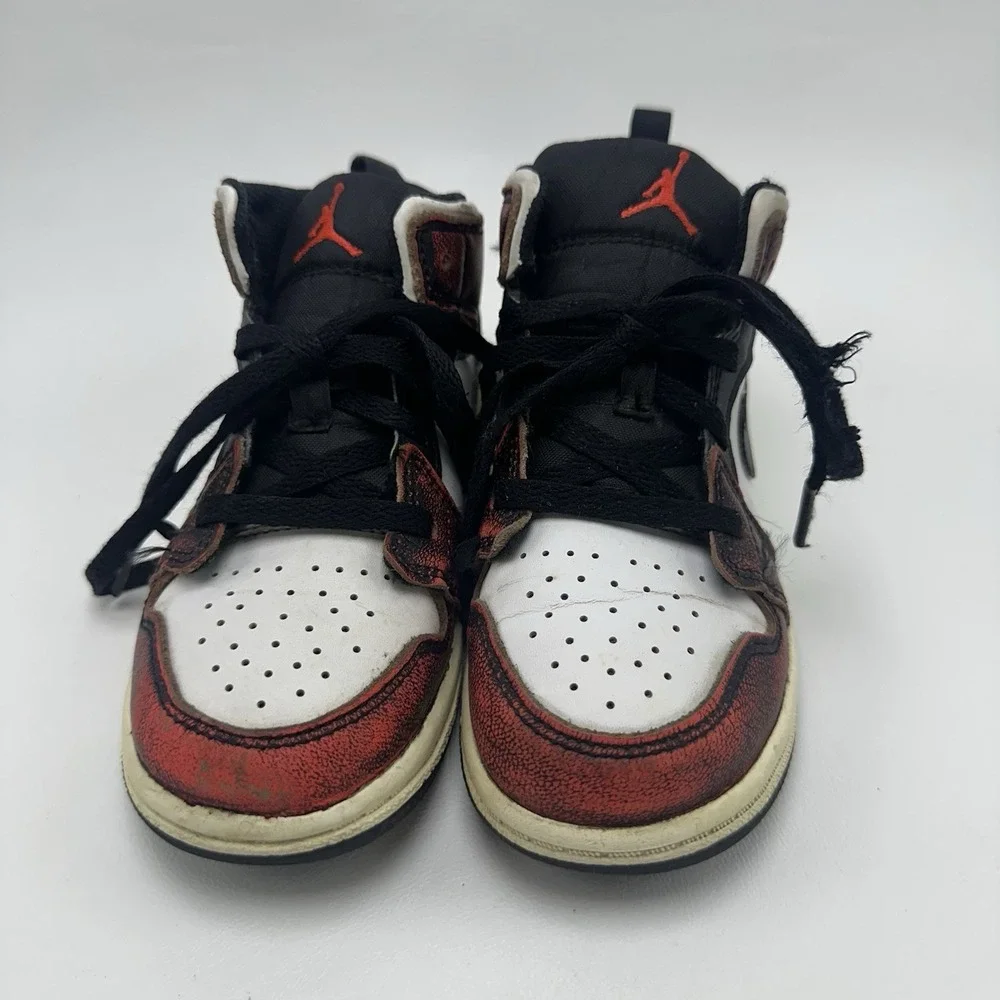 Nike Air Jordan 1 Mid SE‎ TD Wear Away Infrared 23 Sneakers Size 10C FB0566-006